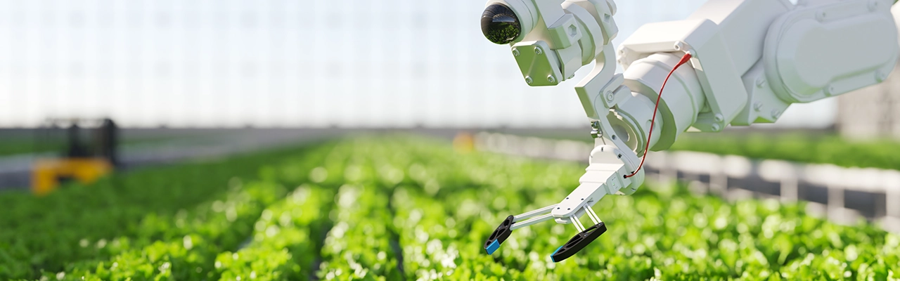 Agricultura inteligente: concepto de tecnología de robótica agrícola